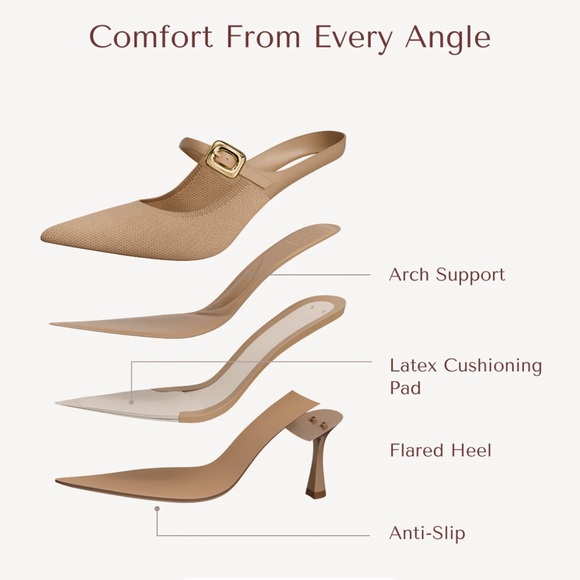 GraceLithe Pointed Toe Heeled Mules - Picture 4 of 12